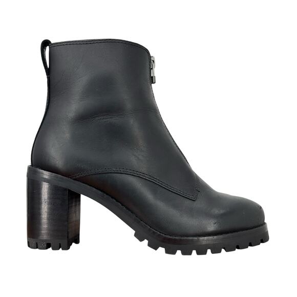 Madewell The Alyce Lug sole Boot Leather Women's SZ 5.5 Black Modern Luxe Casual - Picture 1 of 10